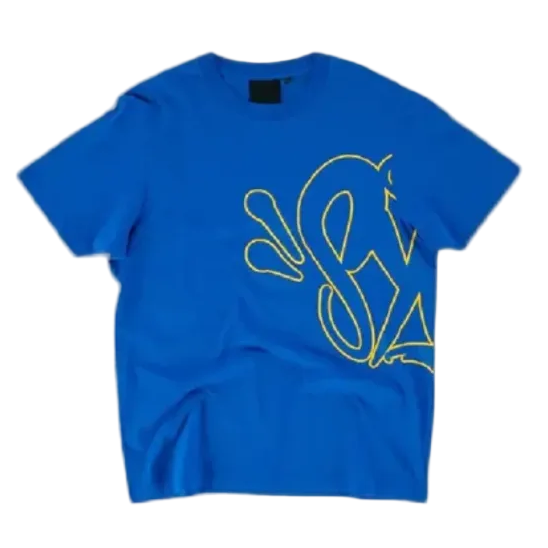 Syna World Logo T-Shirt - Cobalt Blue/Yellow