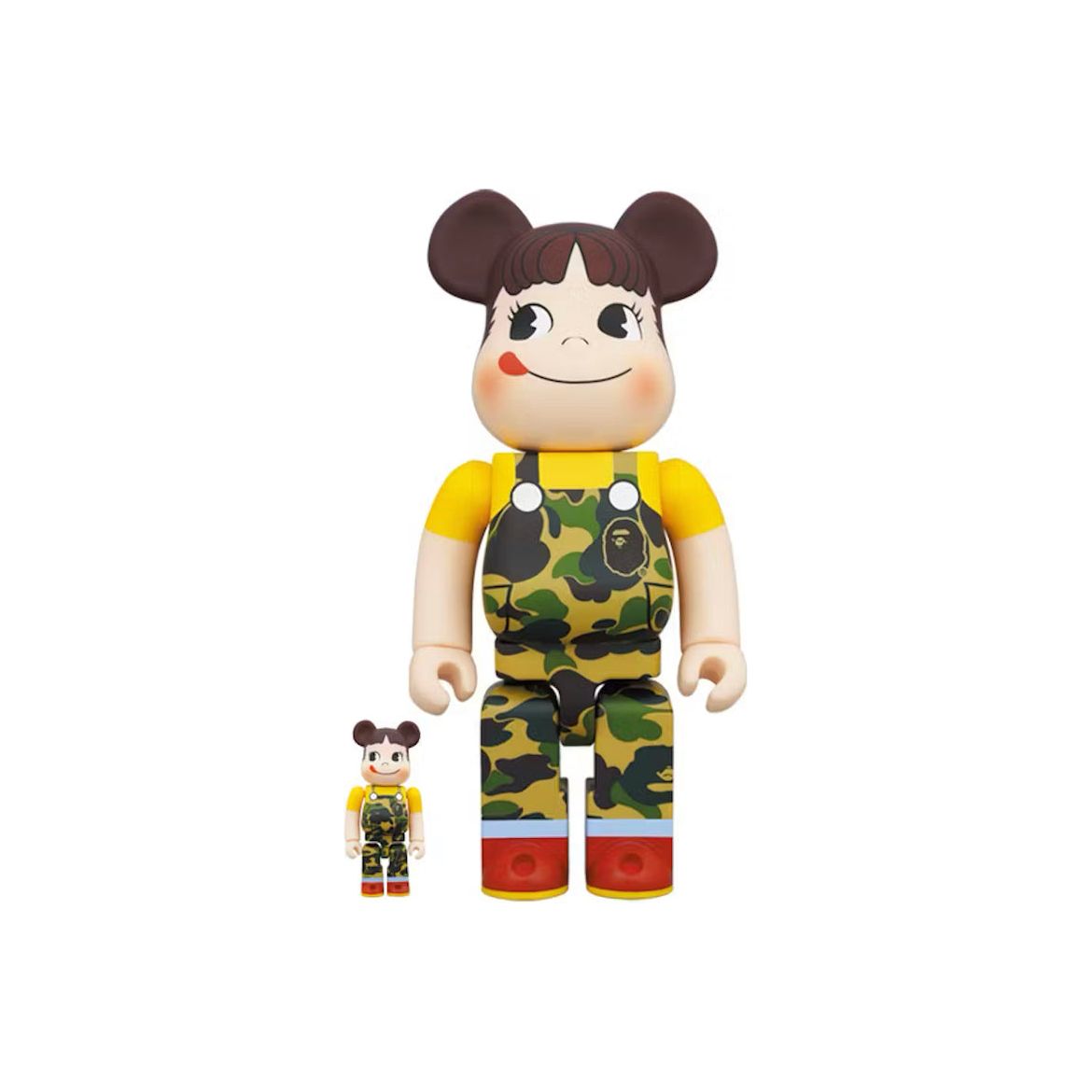 Bearbrick x BAPE Peko-chan 100% & 400% Set Green Camo