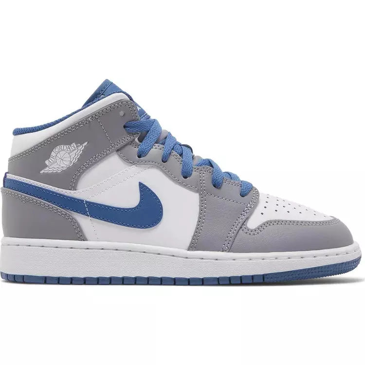 Air Jordan 1 Mid GS 'Cement True Blue'