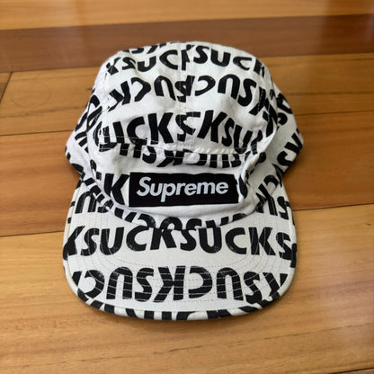 Supreme Suck Camp Cap White FW16