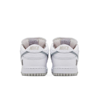 Supreme x Dunk Low SB 'White Metallic Silver'