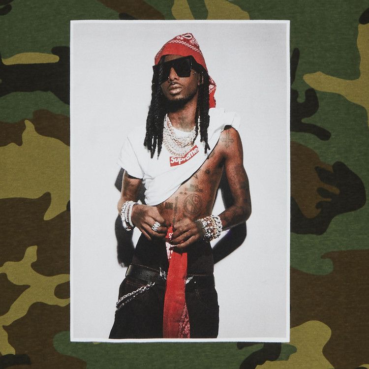Supreme Playboi Carti Tee 'Woodland Camo'