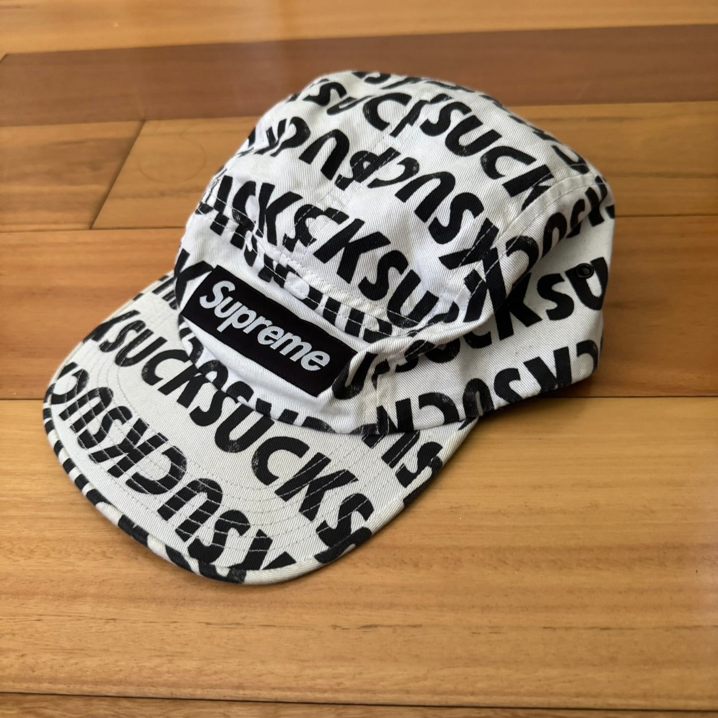 Supreme Suck Camp Cap White FW16