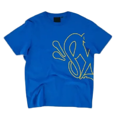 Syna World Logo T-Shirt - Cobalt Blue/Yellow