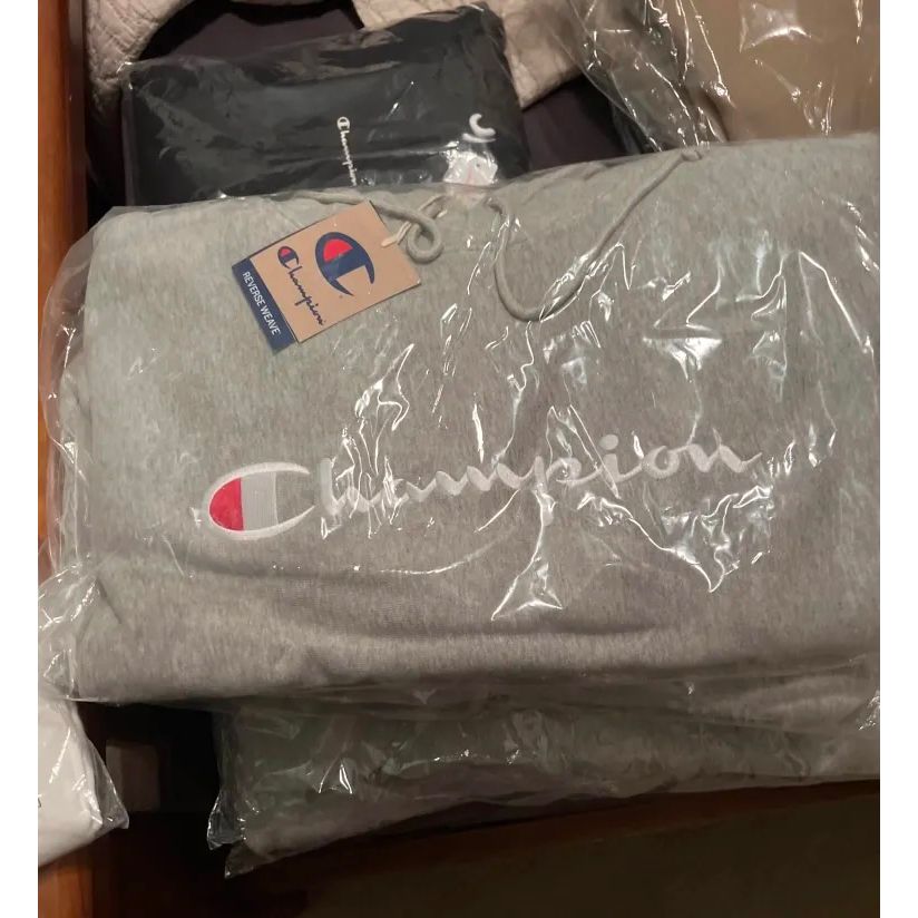 Champion Logo grey hoodie