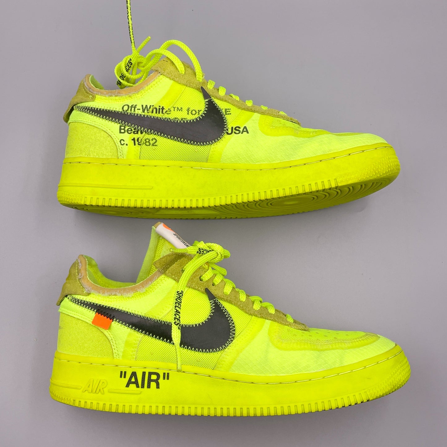 Nike Air Force 1 Low Off-White Volt Size 9